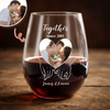 Custom Photo Forever And Always - Couple Personalized Wine Glass HA75 920038