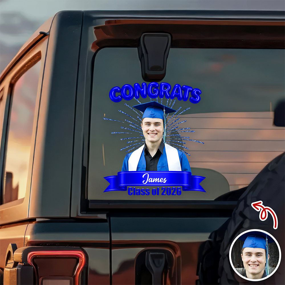 Custom Photo Class Of 2026 Graduation Car Window Decal Sticker HA75 920436