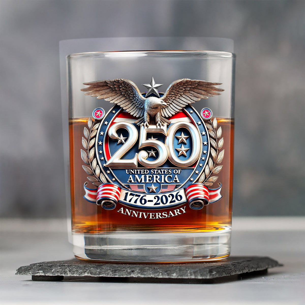 USA Eagles 250th Anniversary Semiquincentennial 1776-2026 Whiskey Glass LM32 899023