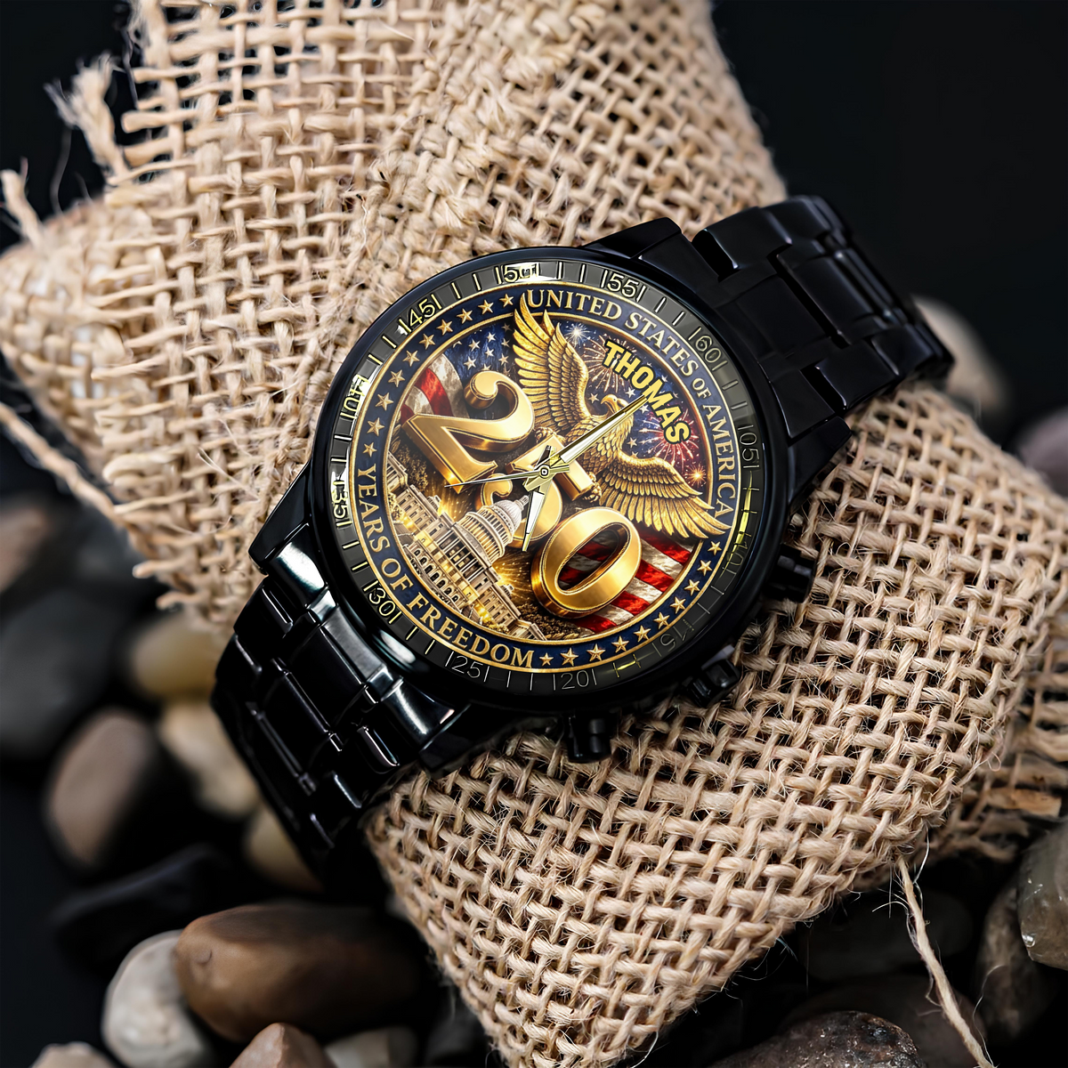 Custom Name United States Of America 1776-2026 Patriotic Eagle Wrist Watch CH07 911168