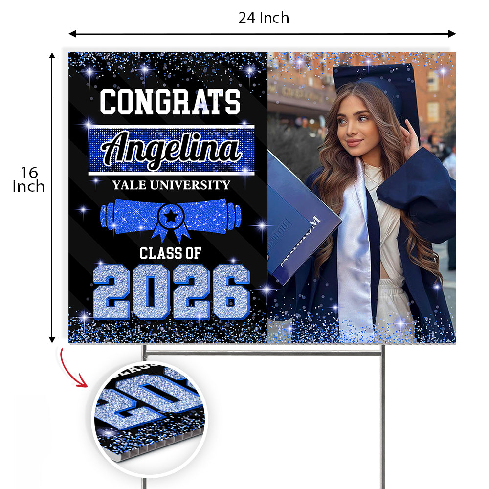 Custom Photo Congrats Class of 2026 Graduation Yard Sign CH07 910734