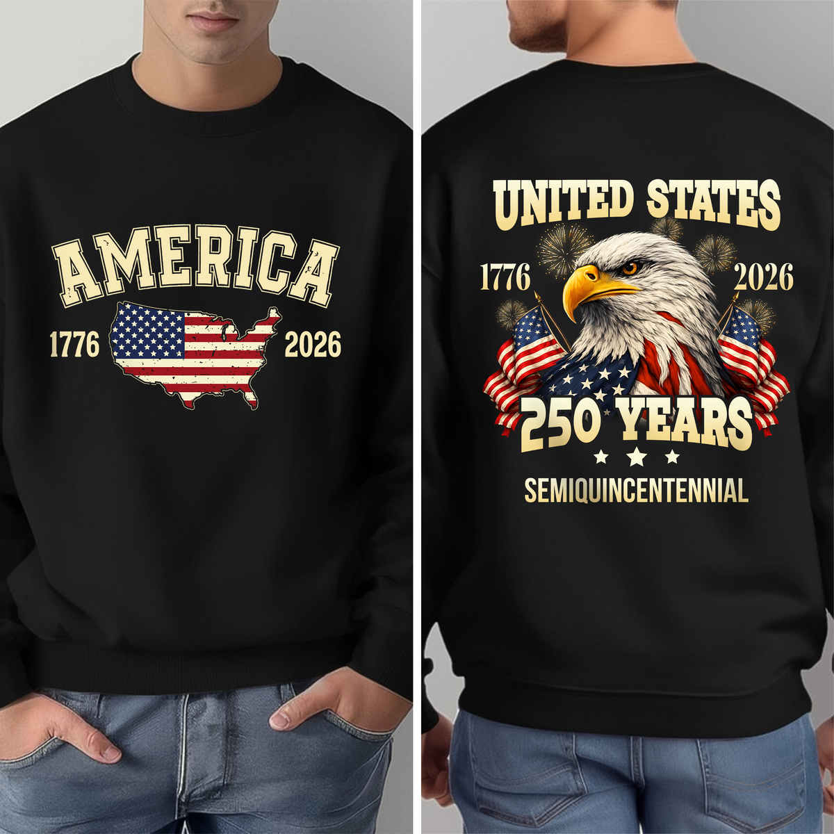 USA 250 Years Semiquincentenial Back & Front Shirt Pround of American Shirt CH07 910952