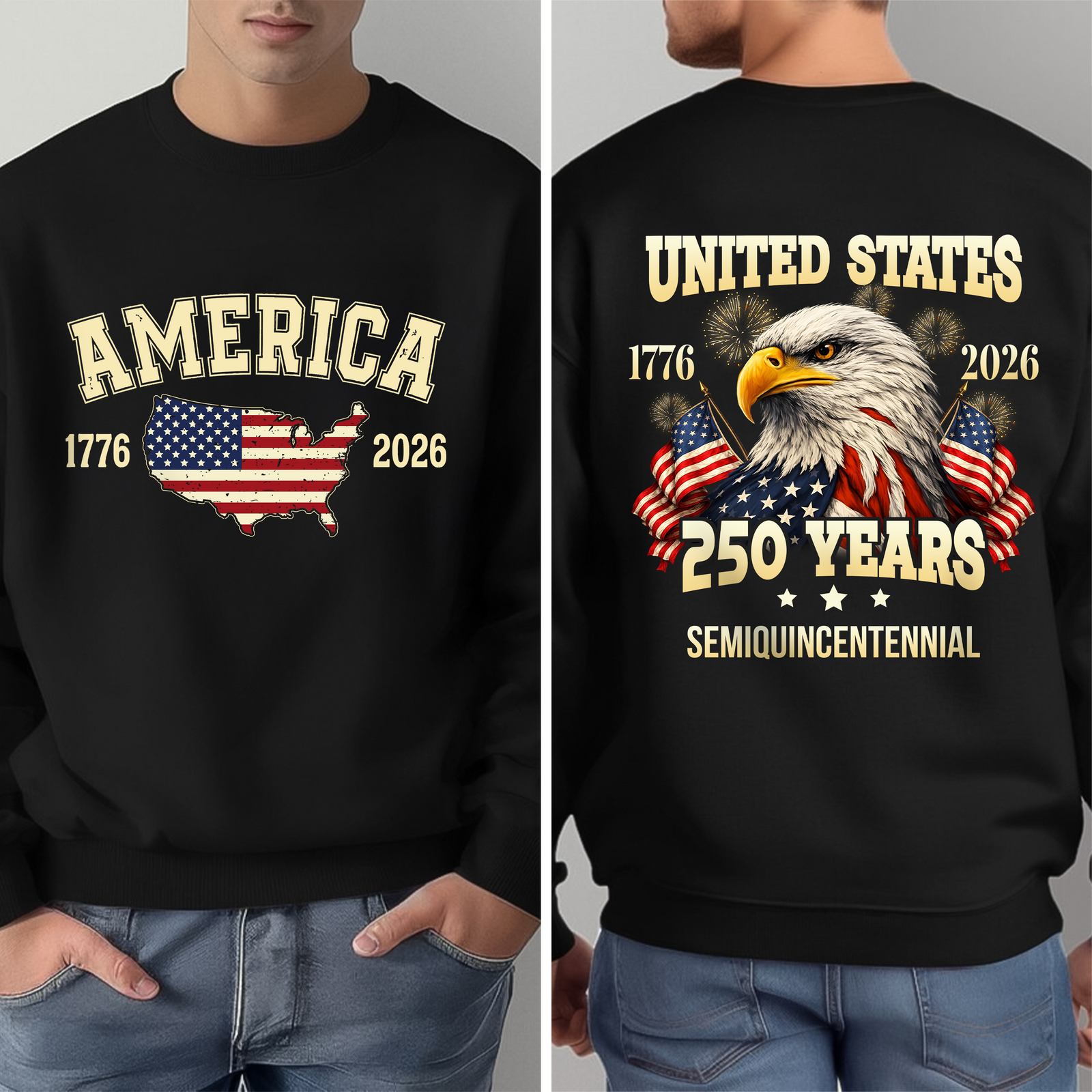 USA 250 Years Semiquincentenial Back & Front Shirt Pround of American Shirt CH07 910952