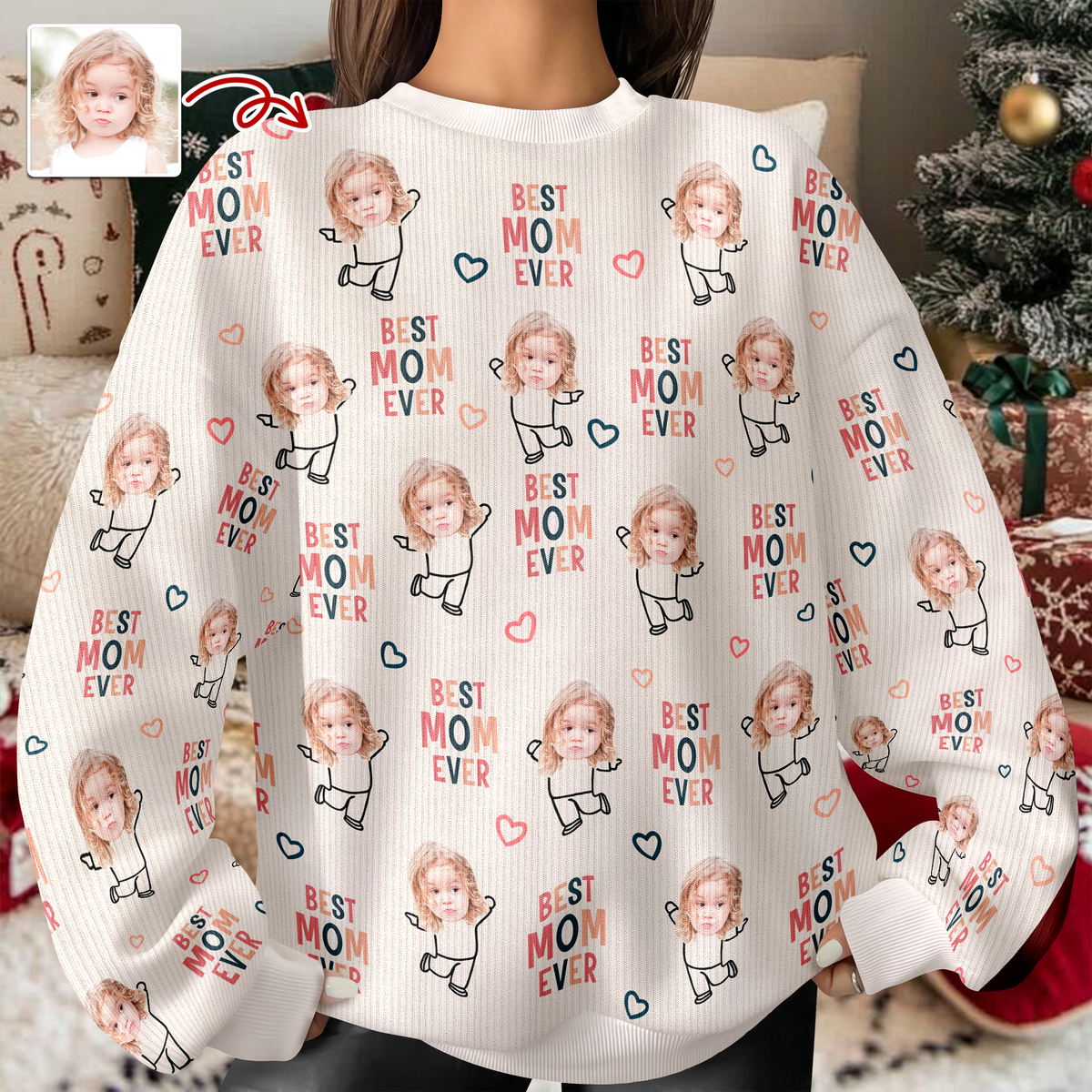 Best Nana Ever Custom Photo Grandkids Ugly Sweater TH10 894329