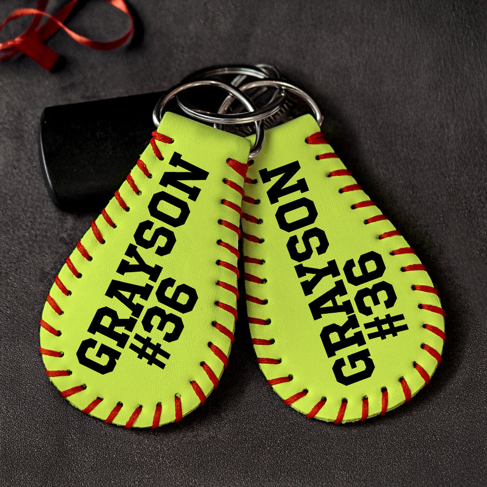 Custom Name Leather Sport Keychain For Sport Player TH10 892829
