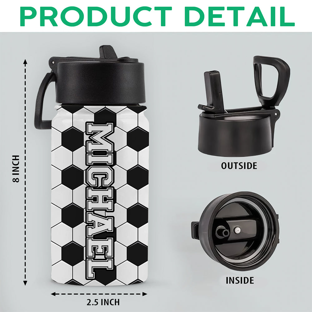 Personalized Basketball/ Football/ Baseball Kid Water Bottle With Straw Back To School HA75 921876