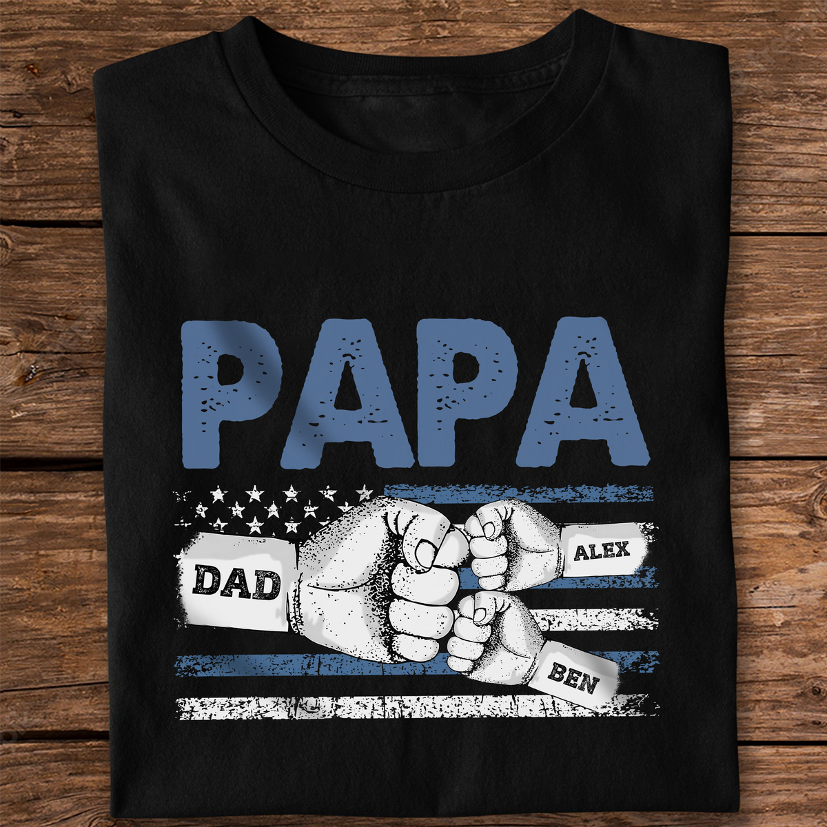 Custom Name Dad With Kids Hand-in-Hand Dark Shirt – Personalized Father’s Day Gift LM32 899613