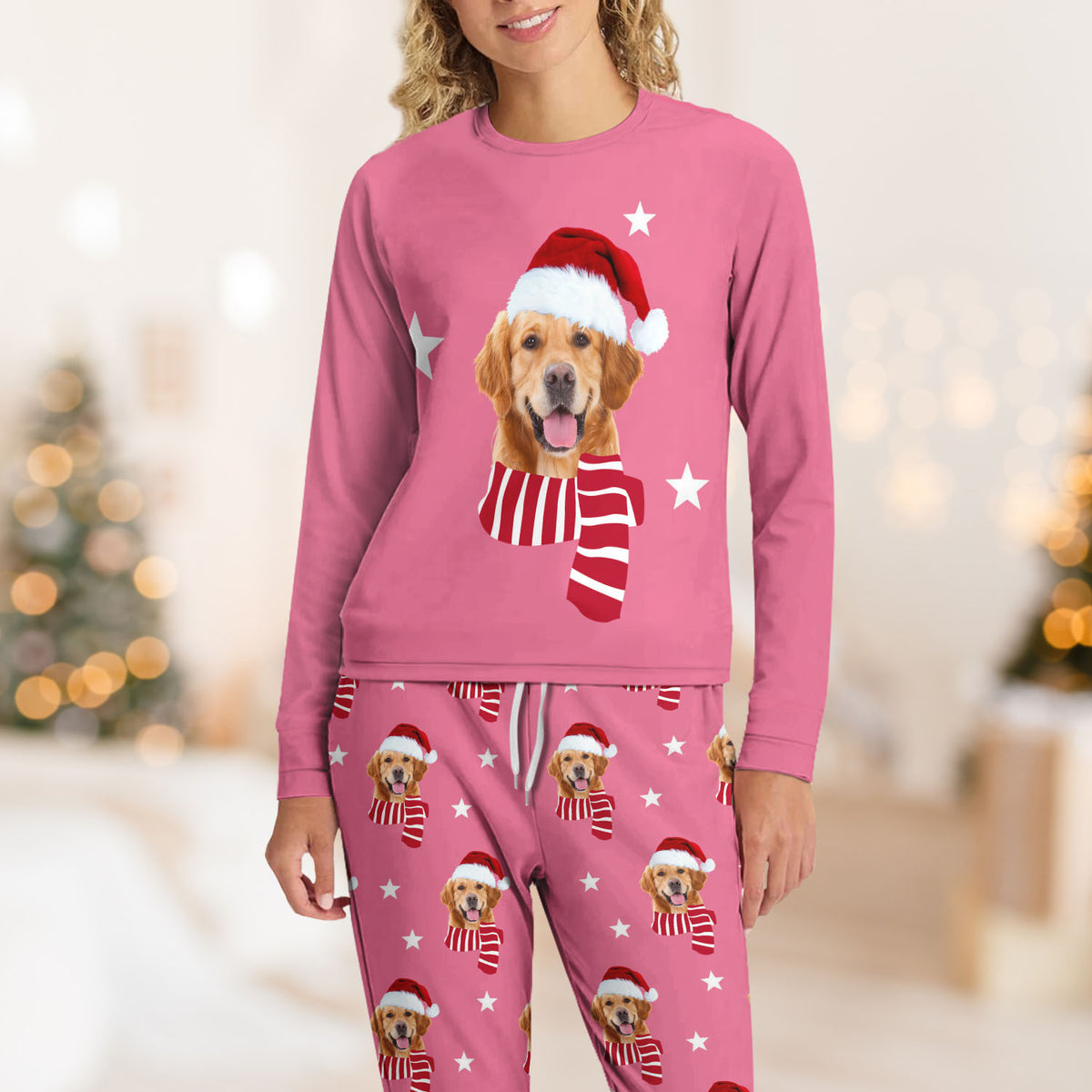 Custom Dog Christmas Photo Sleepwear Matching Clother For Dog Lovers CH07 896682