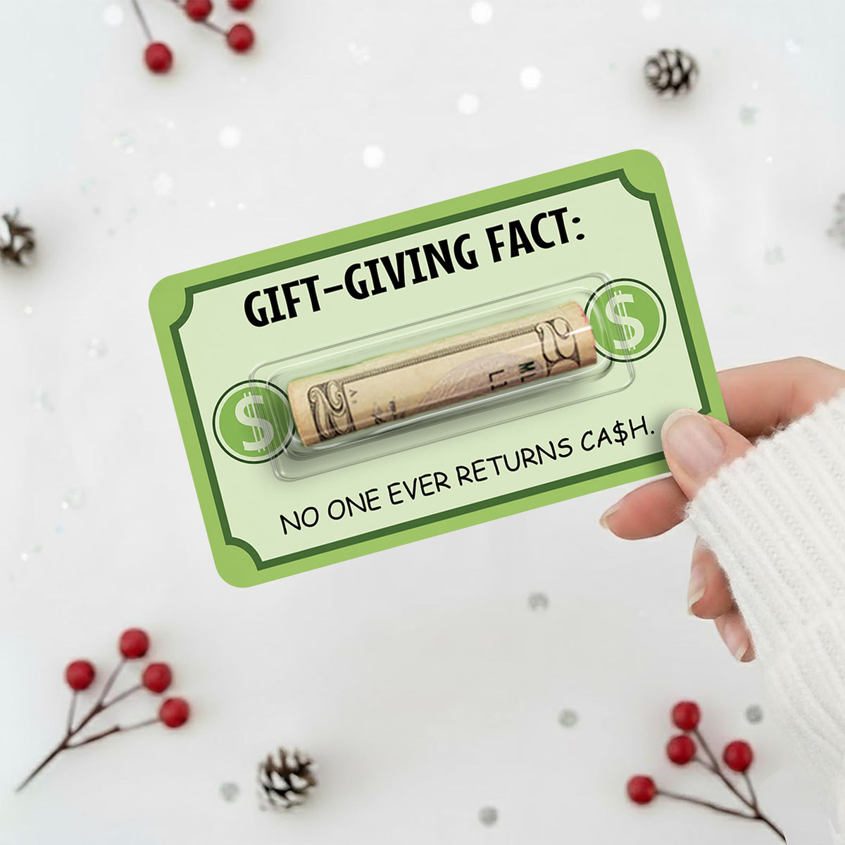 Personalized Funny Christmas Money Holder Card, Holiday Cash Gift For Family , Best Friends CH07 180484