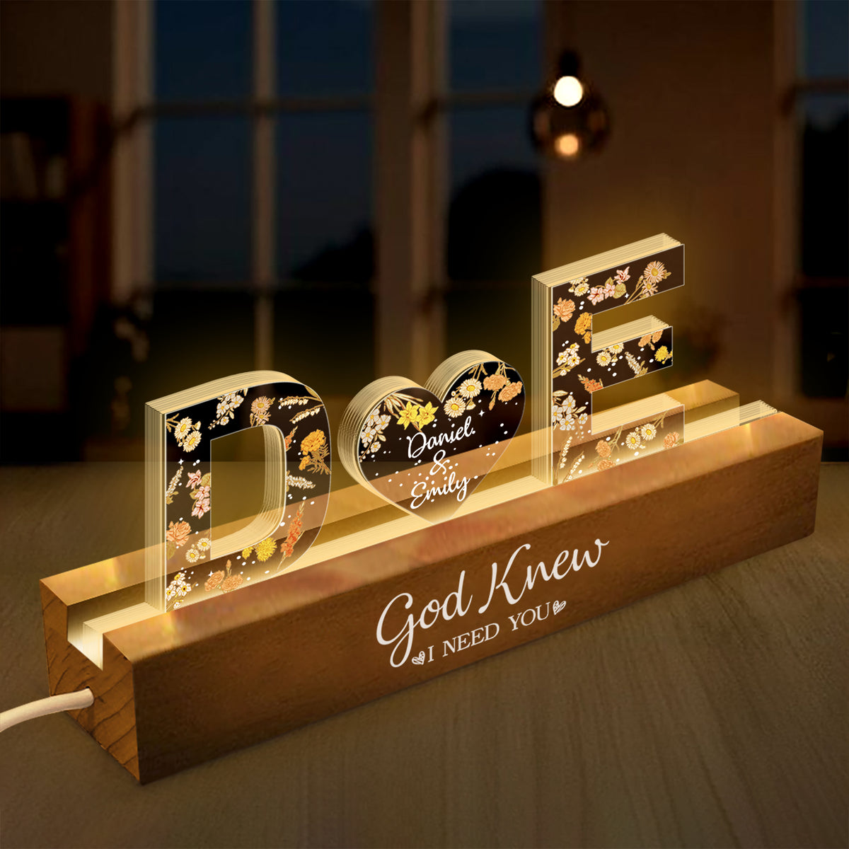 Personalized Couple Name Led Night Light, Custom Letter Gift For Couple, Wedding Anniversary HO82 901110