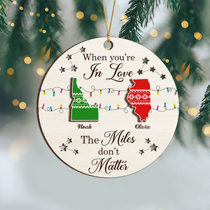 Personalized State To State Wood Ornament Family Long Distance Christmas Gift CH07 899014