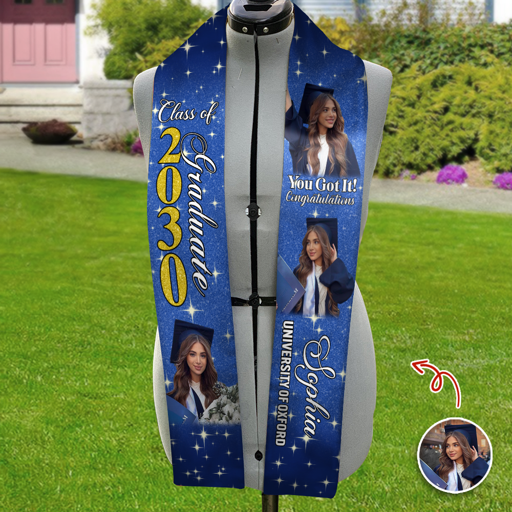 Custom Photo Class of 2026 Graduation Stole CH07 910802