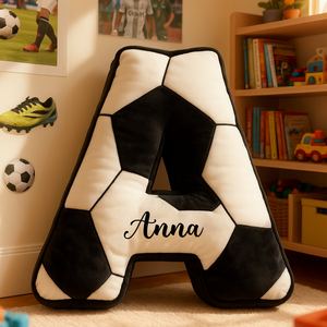 Custom Monogrammed Soccer Ball Letter Shaped Pillow Gift For Sport Lover LM32 897379