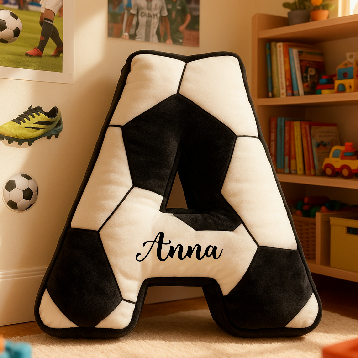 Custom Monogrammed Soccer Ball Letter Shaped Pillow Gift For Sport Lover LM32 897379