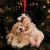 Custom Dog & Baby Photo Acrylic Ornament - Personalized Family Keepsake Gift CH07 180570