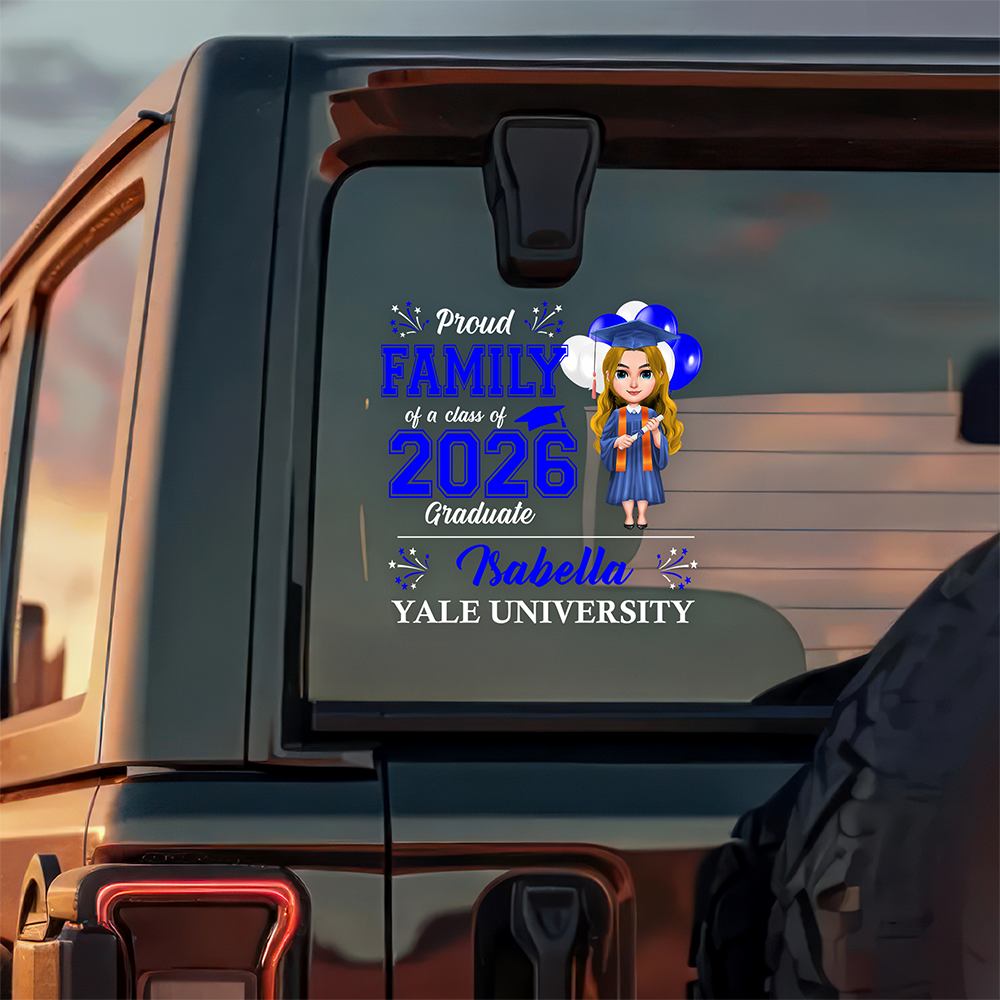 Personalized Proud Graduation Class Of 2026 Car Window Decal Sticker HA75 920552