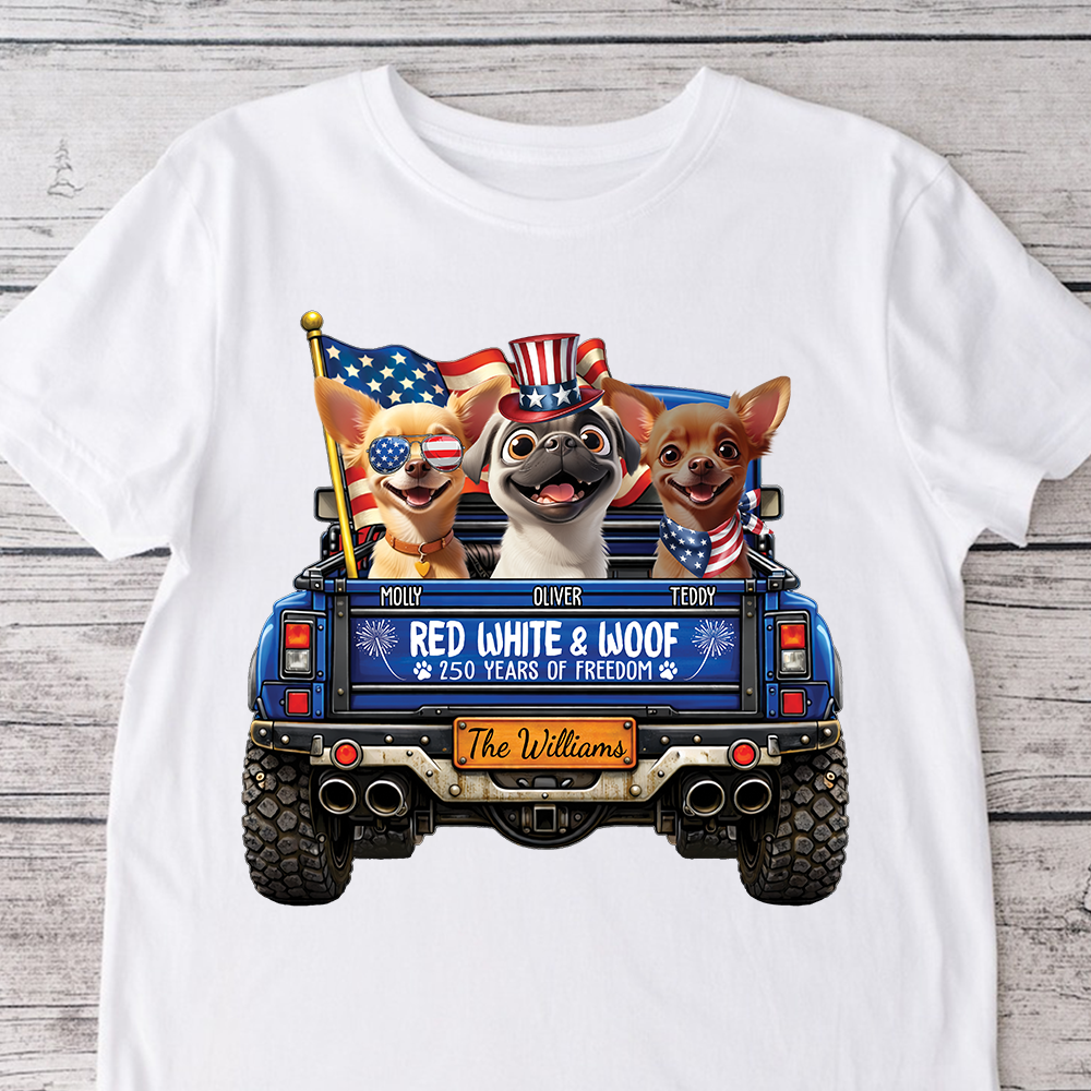Personalised Red White Woof 250 Years Of Freedom Bright Shirt LM32 899045