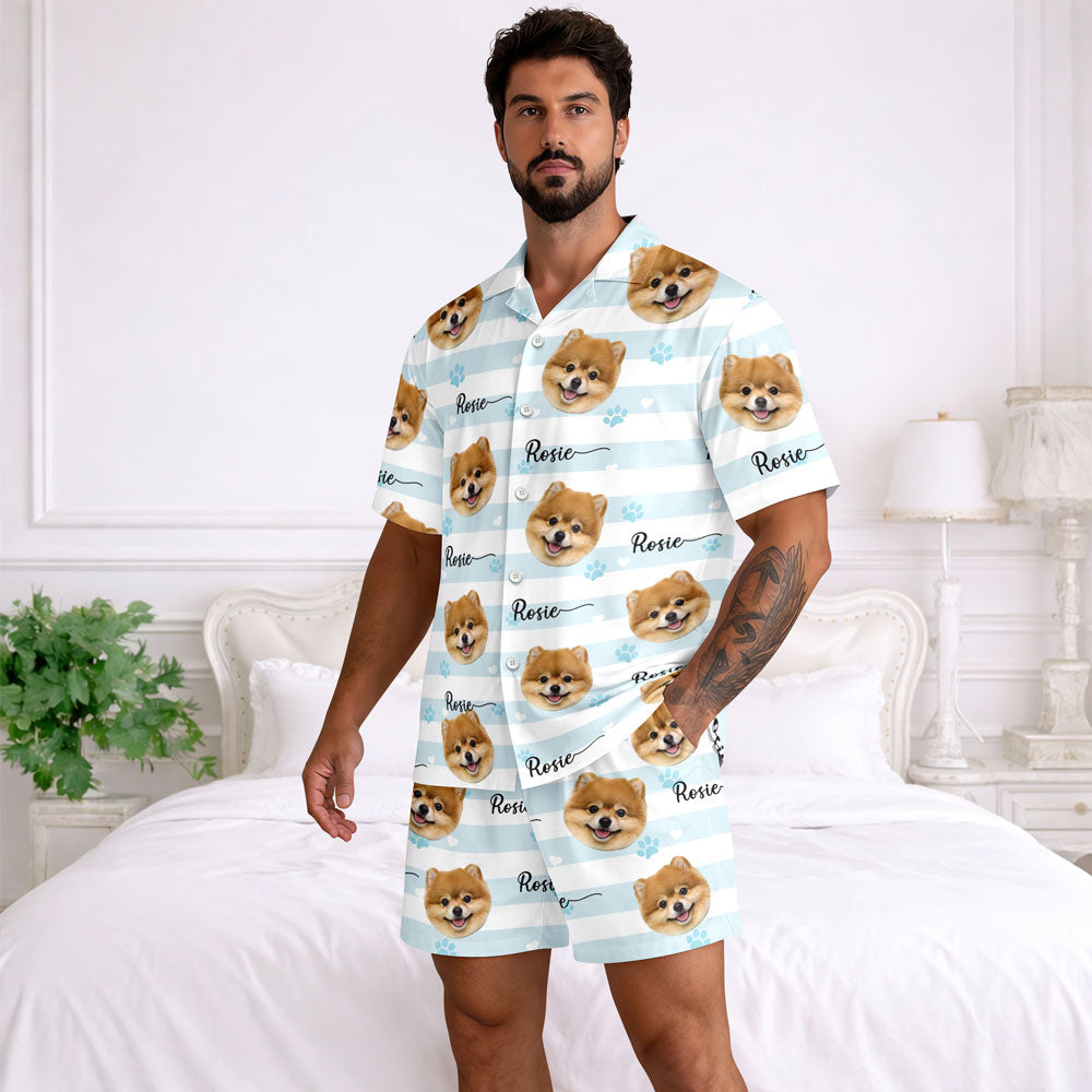 Custom Pet Photo Christmas Short Pajamas for Pet Lovers LM32 669865