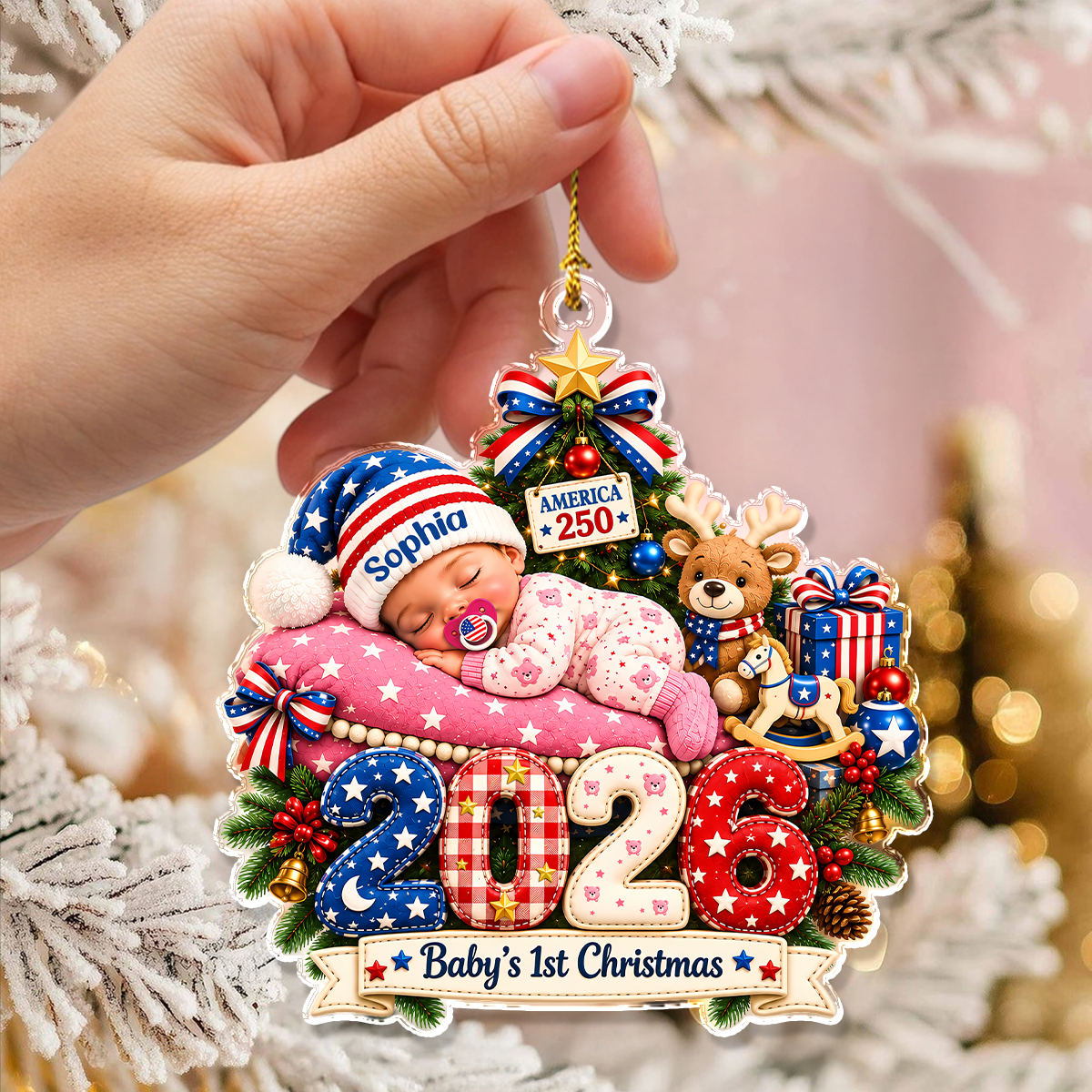 Personalized Baby's First Christmas Acrylic Ornament, Special Keepsake for New Parents HA75 919362