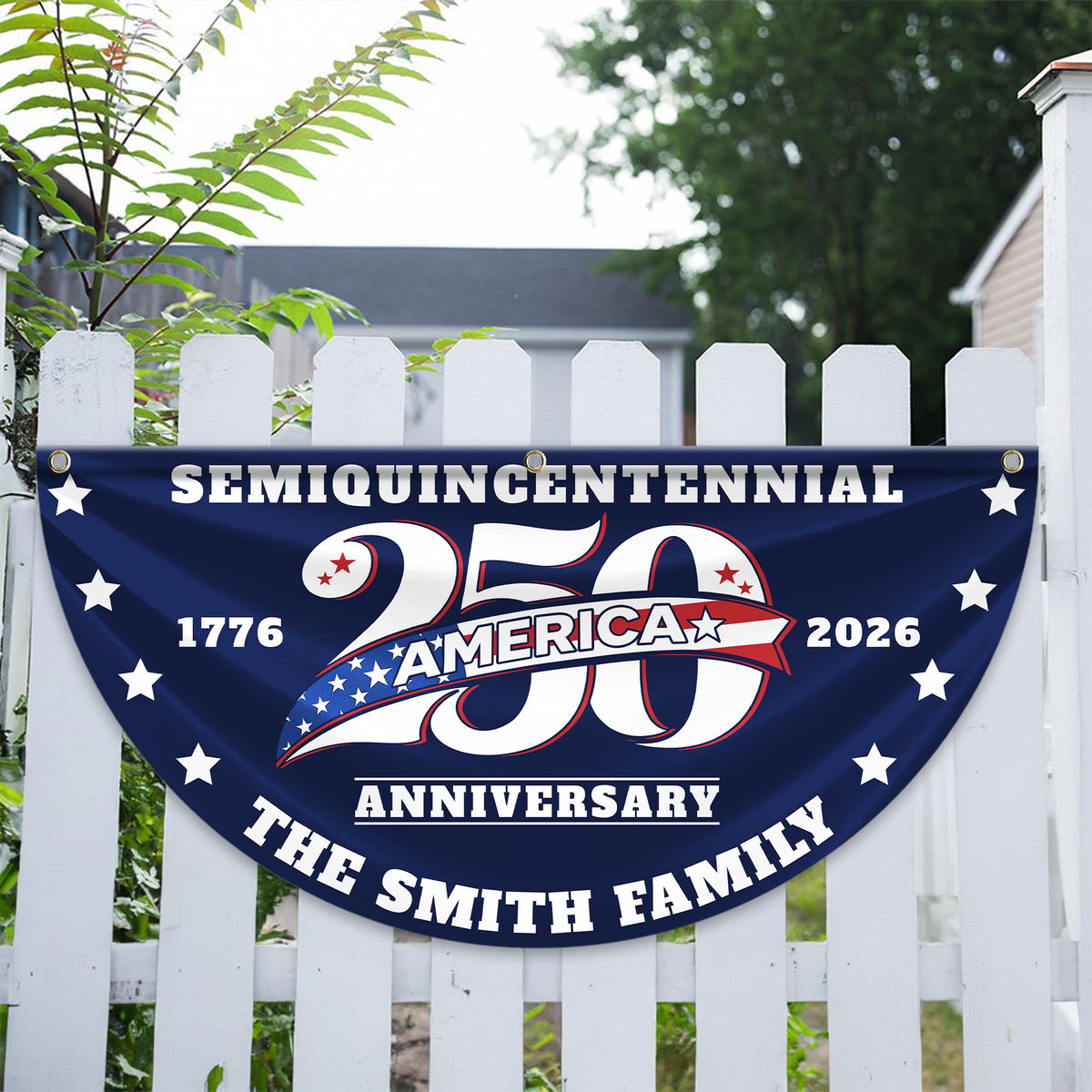 Custom Name America 250 Years Semiquincentennial Patriotic 1776-2026 Fan Flag CH07 910576