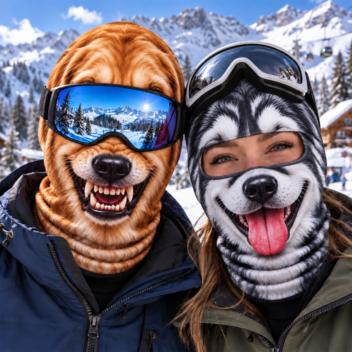 Funny Dog Face Ski Mask, 3D Novelty Animal Mask for Skiing & Snowboarding CH07 180836