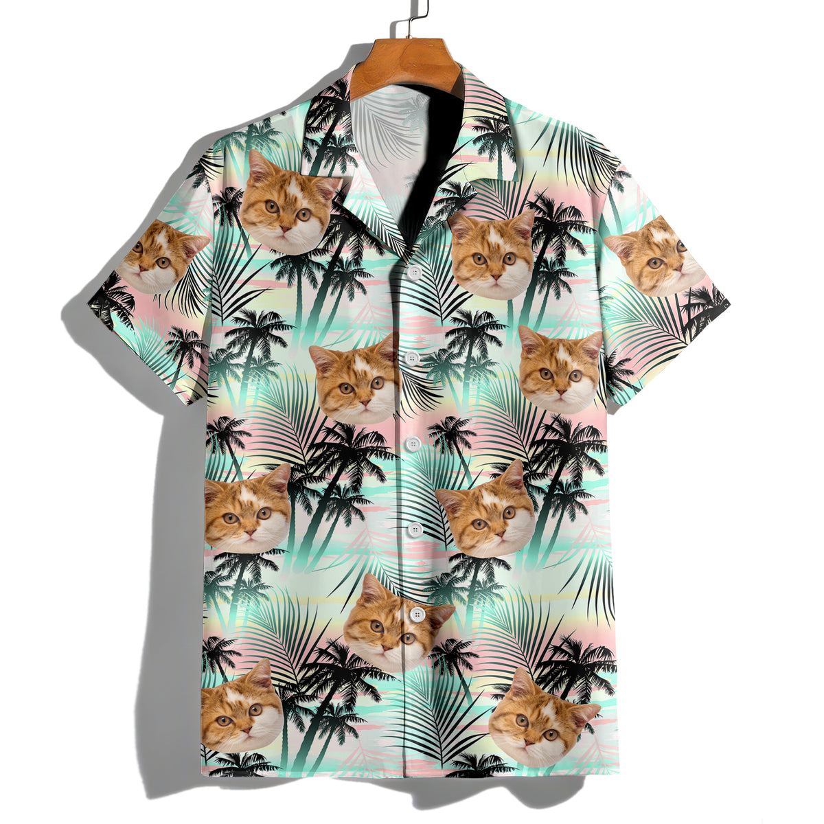 Custom Cat Photo Tropical Summer Hawaii Shirt - Gift for Cat Lovers HO82 902402