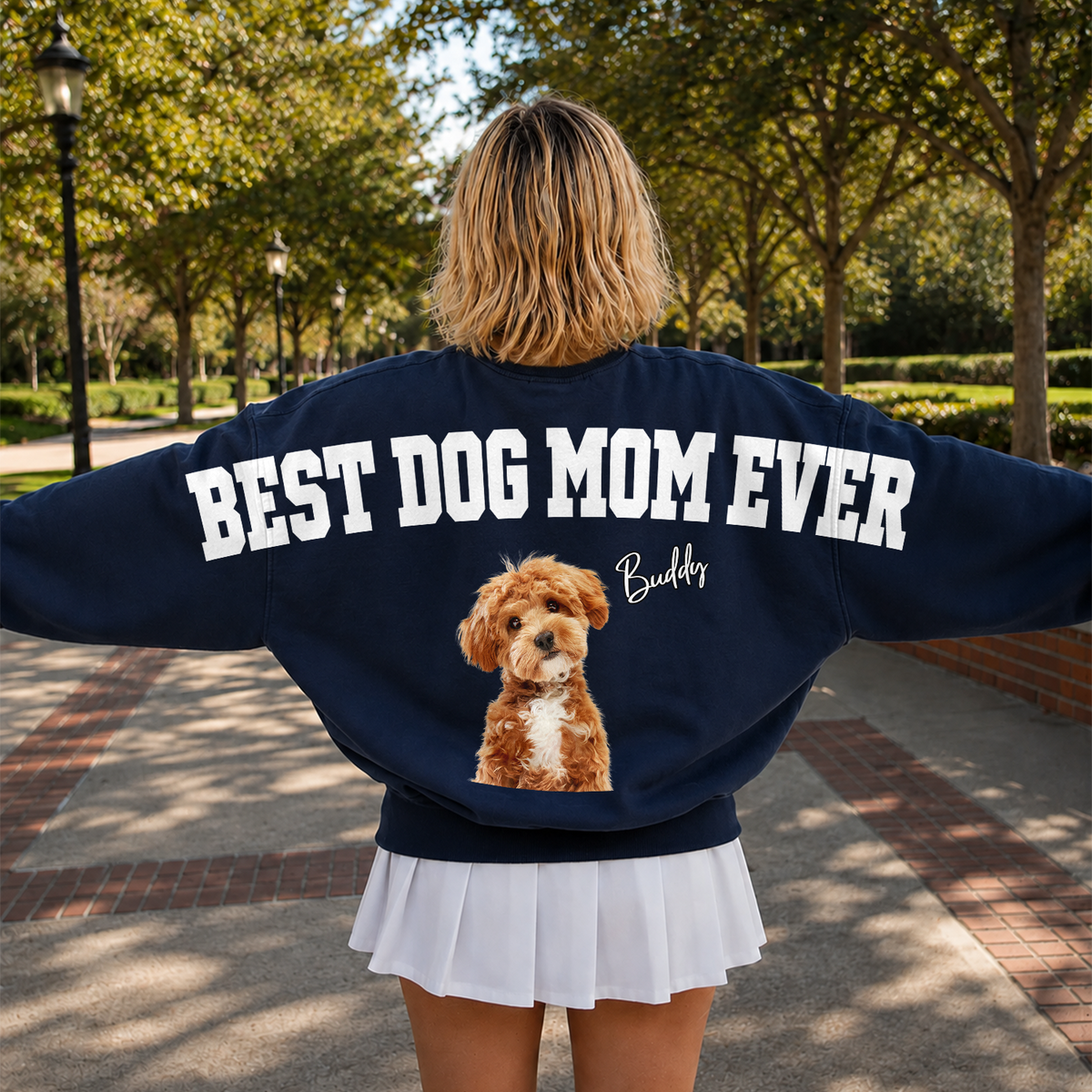 Custom Photo Best Dog Dad, Mom Ever Shoulder To Shoulder Sweatshirt CH07 180944