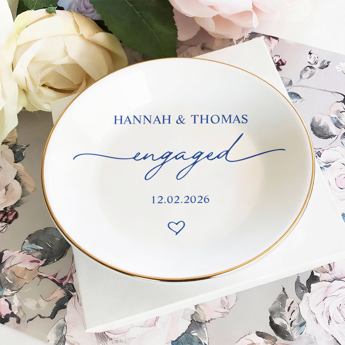 Custom Name Wedding Ring Dish – Personalized Engagement Jewelry Dish for Bride LM32 899253