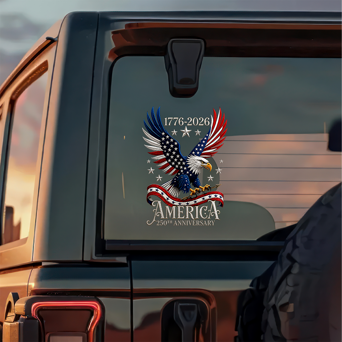 US 250th Anniversary 1776-2026 Eagle Car Window Decal Sticker TH10 170295