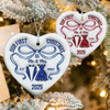 Mr And Mrs Blue - Personalized 3D Inflated Effect Heart Shaped Ceramic Ornament LM32 895379