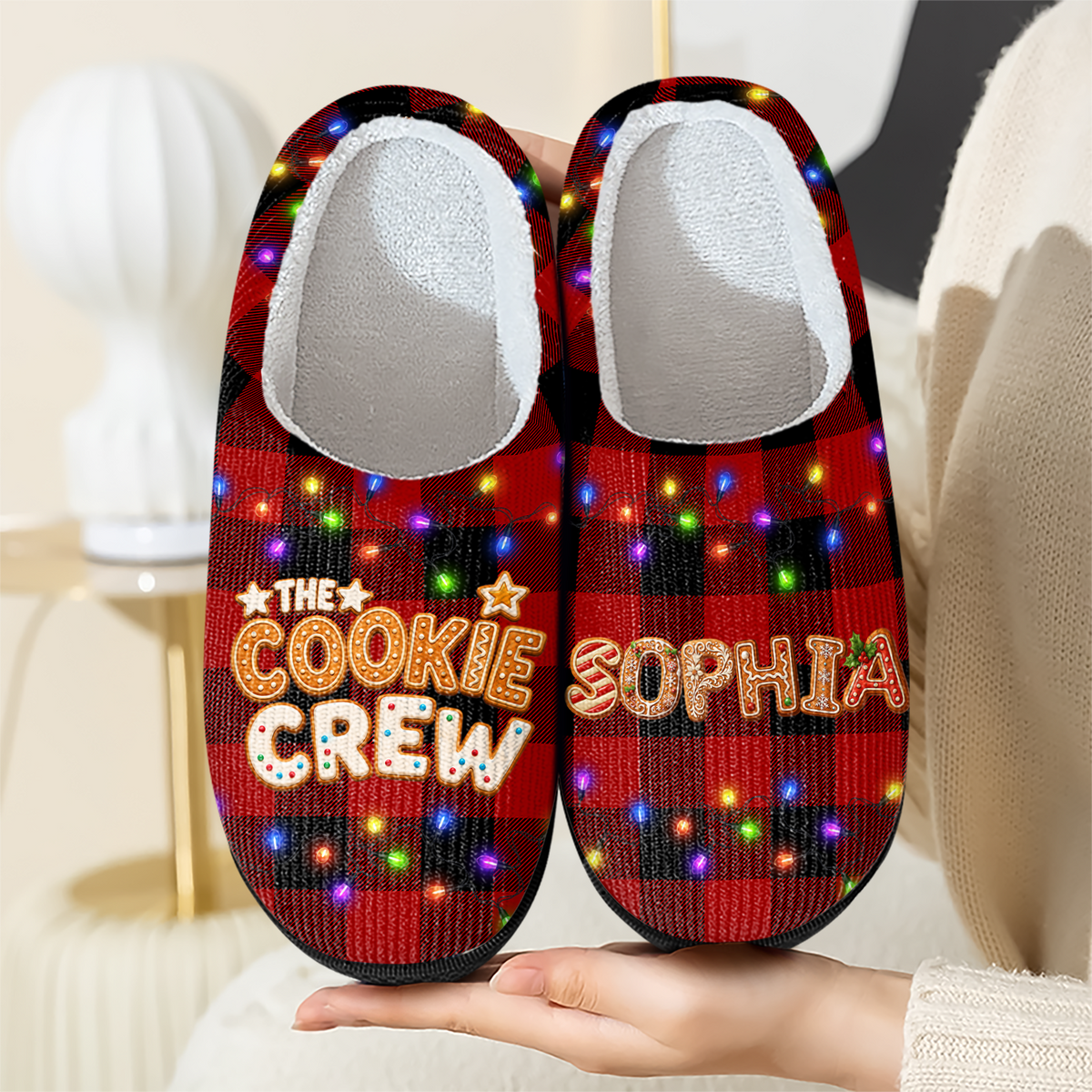 Personalized Custom Name The Cookie Crew Christmas Slippers TH10 171223