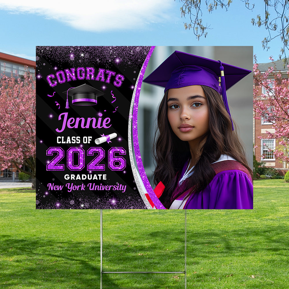 Custom Photo Class Of 2026 Personalized Graduation Yard Sign HA75 920462