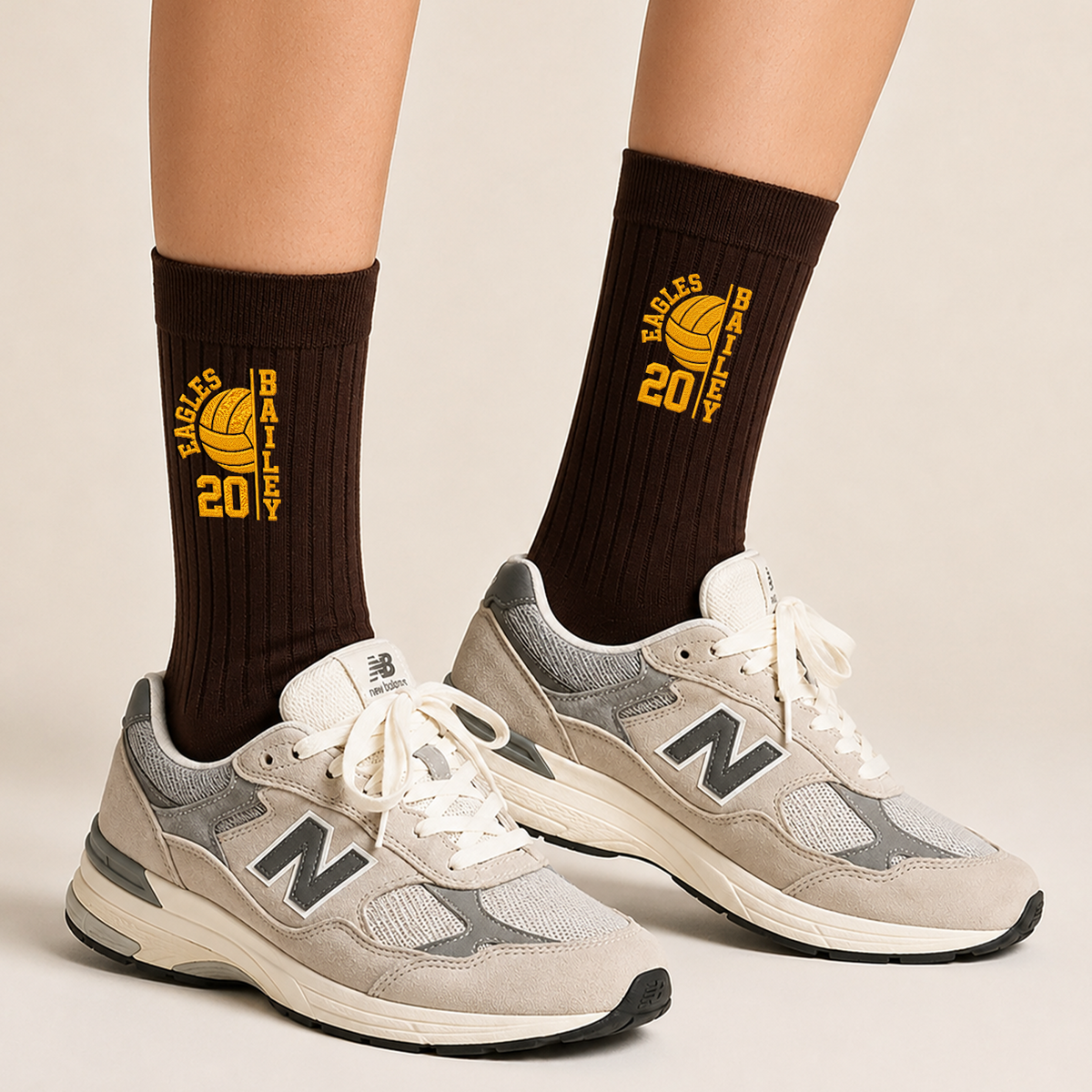 Personalized Name Volleyball Embroidered Socks HA75 919424