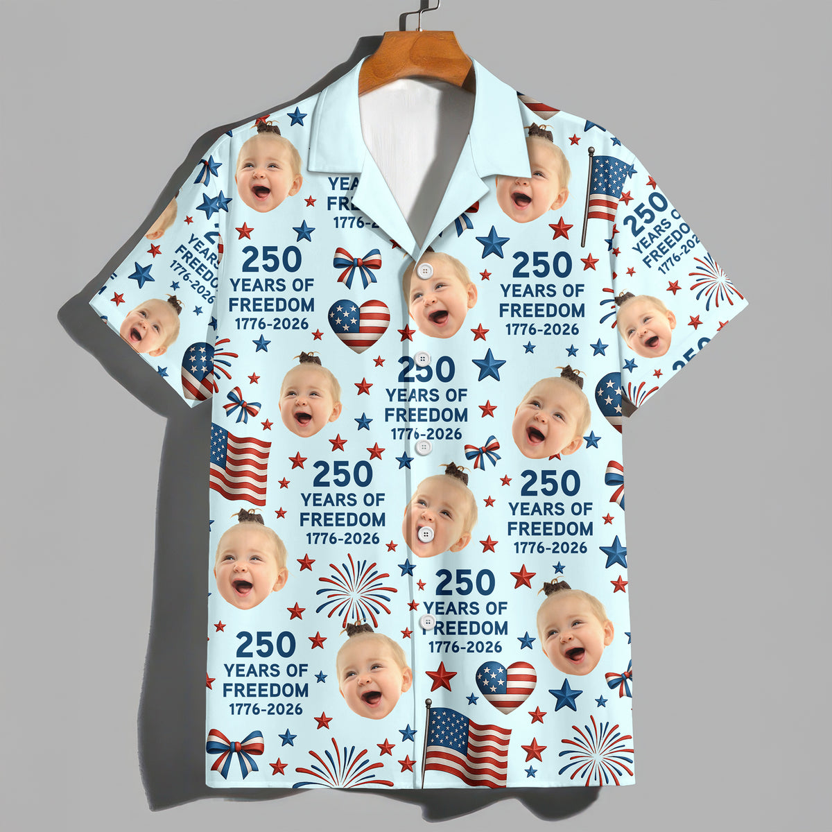 Custom Funny Face 250 Years Of Freedom 1776-2026 Hawaii shirt HO82 901702