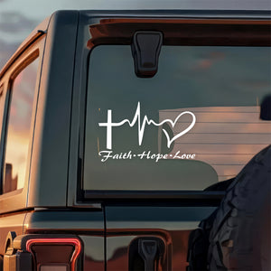 Faith Hope Love Jesus Heartbeat Car Window Decal Sticker LM32 897457
