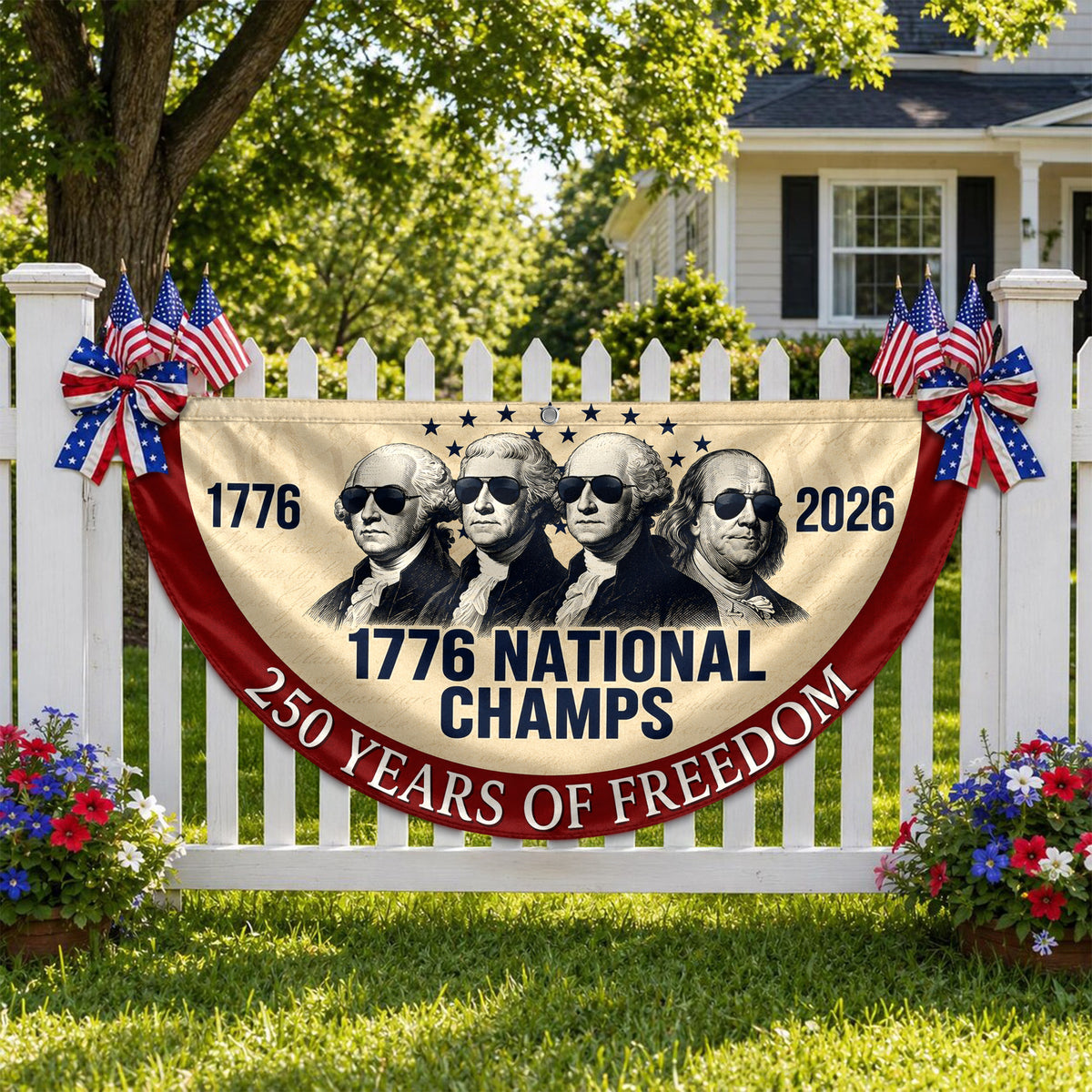 1776 National Champs 250 Years of Freedom Non-Pleated Fan Flag CH07 911974