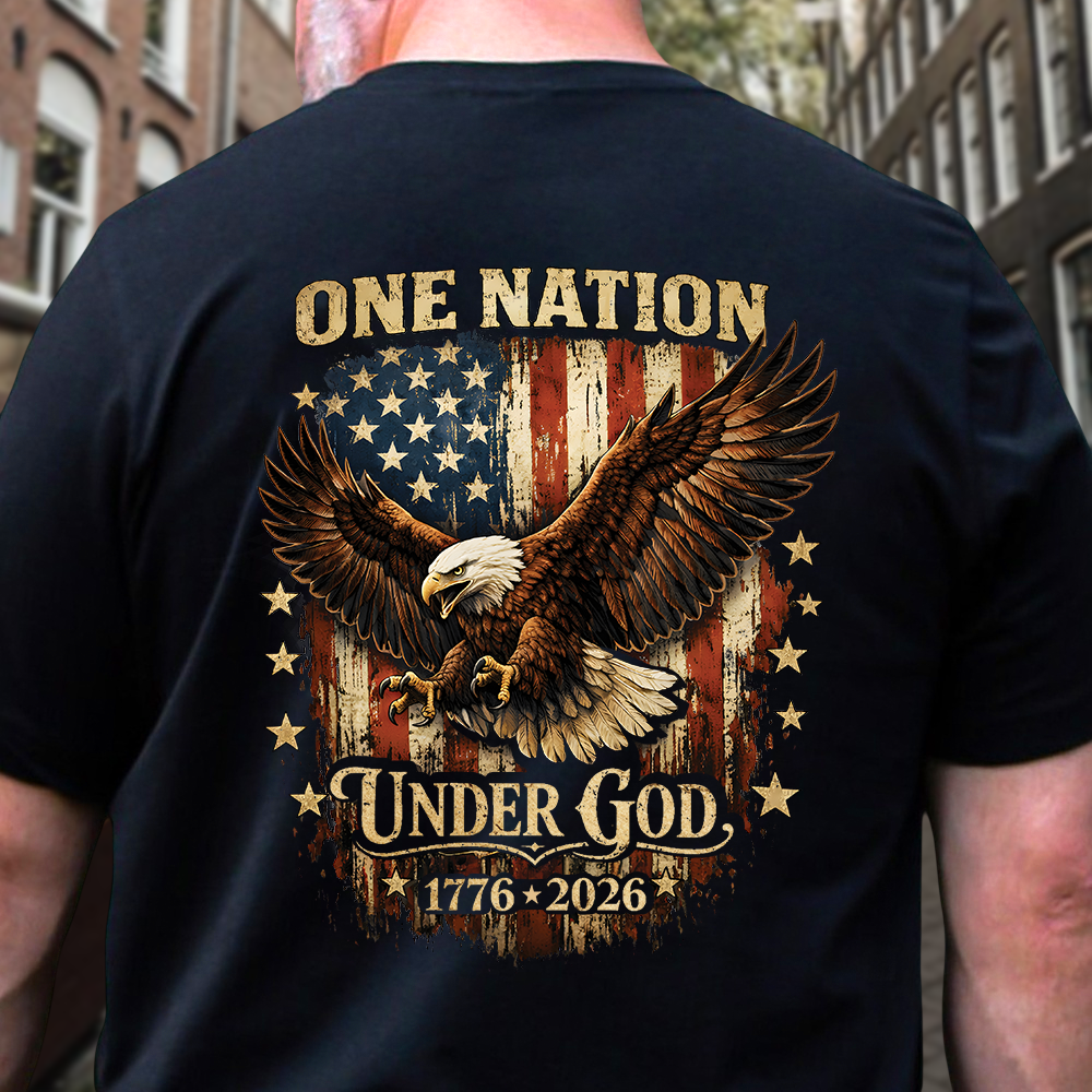 One Nation Under God 250 Years American Flag 250th Anniversary Patriotic Back Shirt HA75 920932
