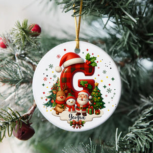 Custom Alphabet Personalized Christmas Ceramic Ornament HA75 897572