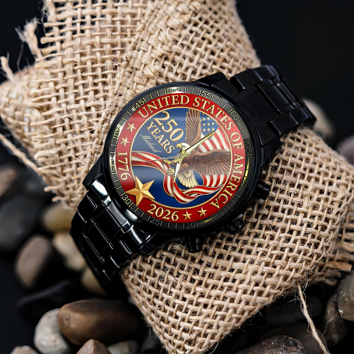 USA 250 Years Anniversary America Personalized Men's Wrist Watch HA75 920600