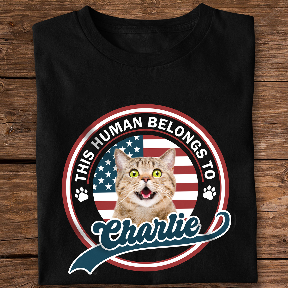 Custom Photo This Human Belongs To Dog Cat Dark Shirt HA75 892558