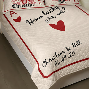 How Lucky Are We Custom Couple Name Bedding Set Valentine Gift Anniversary Gift For Couple CH07 899846