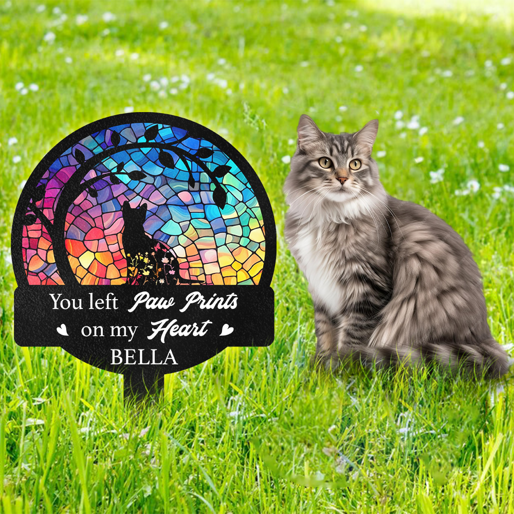 Personalized Cat Loss Memorial Garden Stake CH07 895776