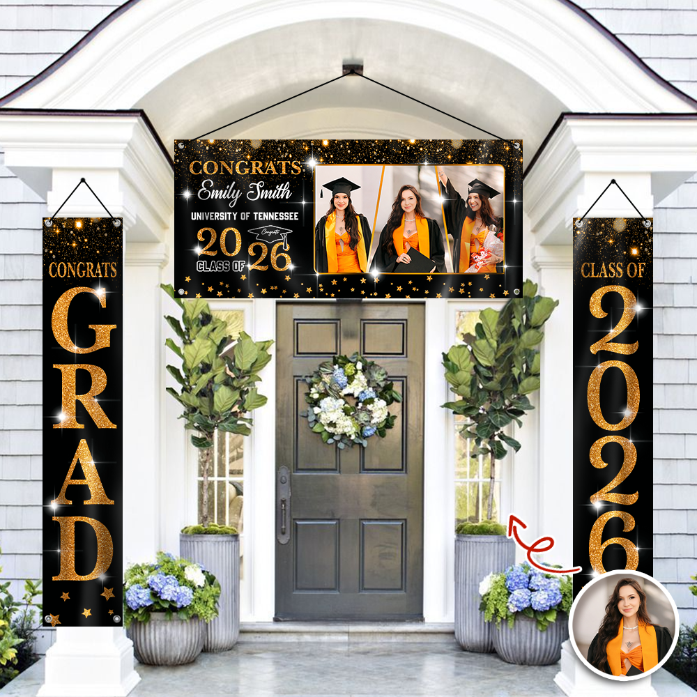 Personalized Congrats Graduation Class Of 2026 Banner Combo 3 Pieces, Senior Gift LM32 899373