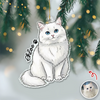 Custom Cute Cat Photo Portrait Christmas Decoration Acrylic Ornament LM32 895715