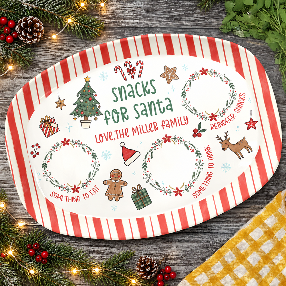 Personalized Snack For Santa Platter, Gift for Christmas TH10 171331