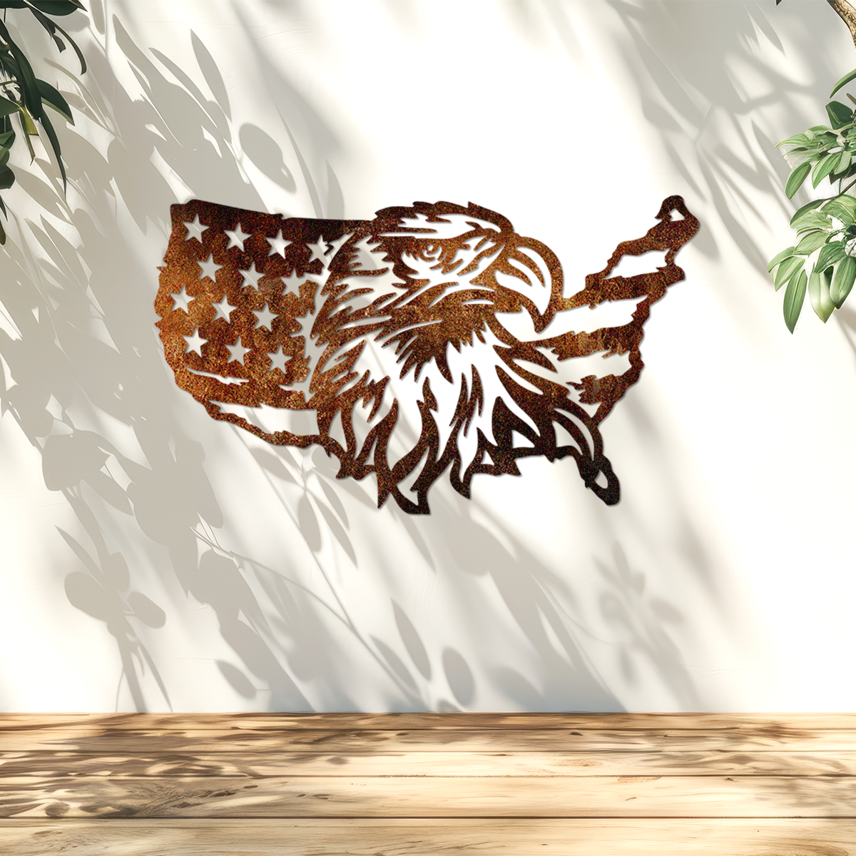 Personalized Eagle American Flag Metal Sign Patriotic Wall Art HO82 901154