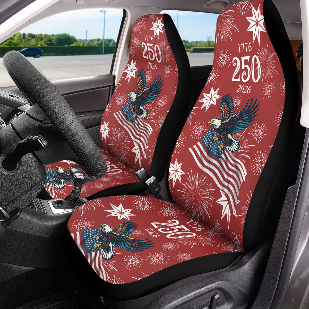 Personalized USA 250 Anniversary Eagle 1776-2026 Car Seat Cover LM32 899555
