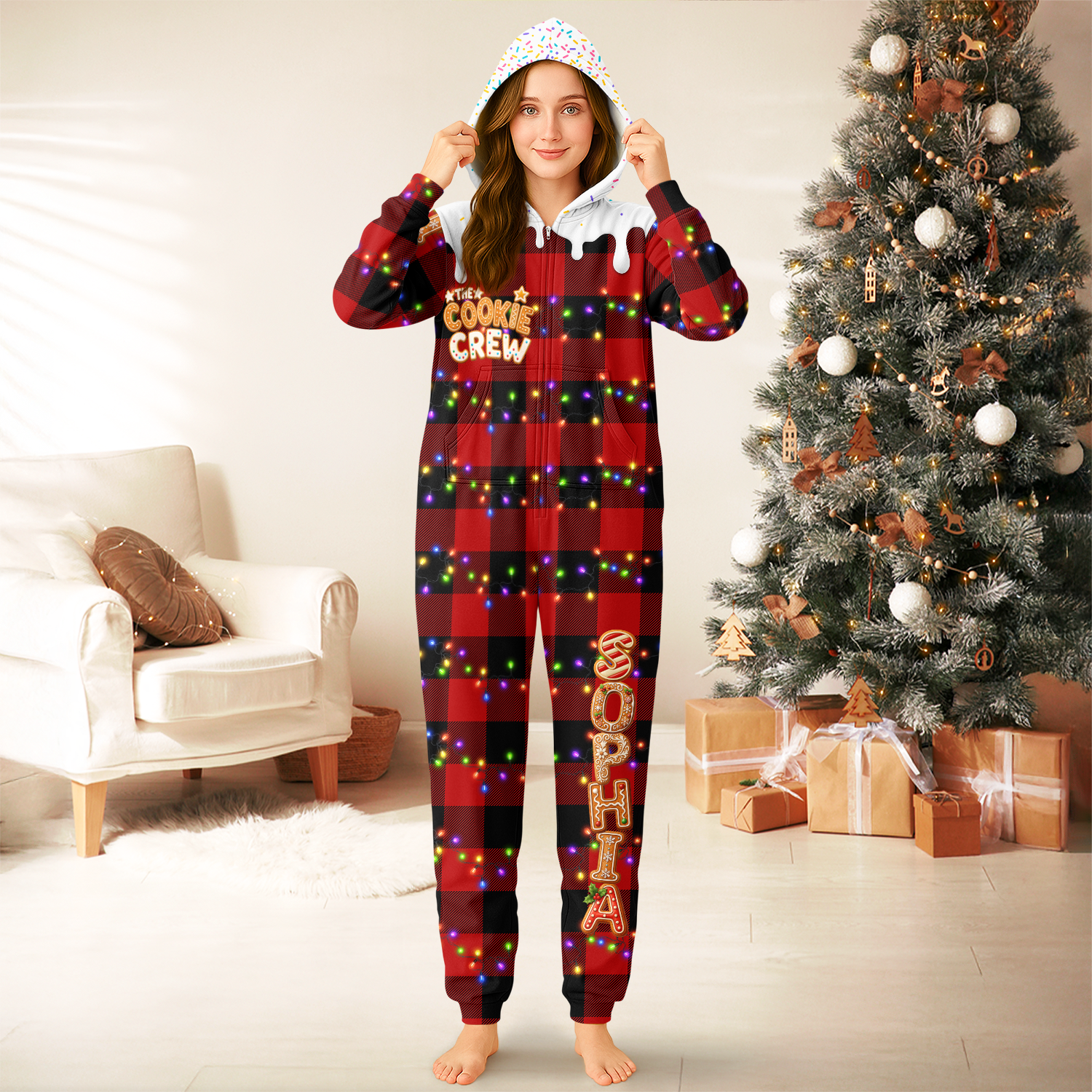 Custom Name The Cookie Crew Gingerbread Letter Onesie Pajamas TH10 171241