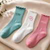 Personalized Custom Text Embroidered Ruffle Socks For Women, Bachelorette Gifts TH10 170859