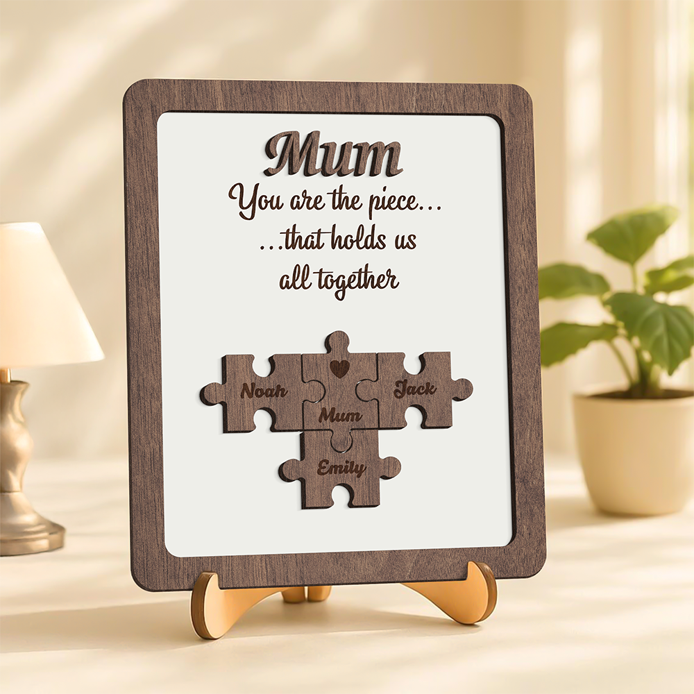 Personalized You Are The Piece That Holds Us Together 2-Layered Wooden Plaque TH10 169093
